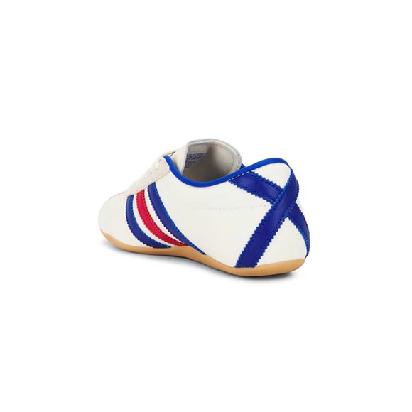 NWT!! Adidas Tokyo Cream White Sneakers with Blue and Red Stripes and Gum Sole - Picture 3 of 6